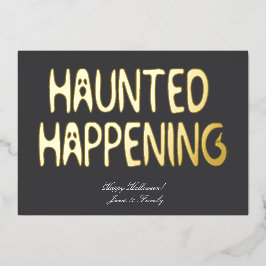 Haunted Happening beroemd gemaakt door Halloween T Folie Uitnodiging