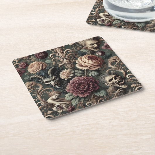 Haunted Harmonics – Gothic Victorian  Kartonnen Onderzetters (Schuin)