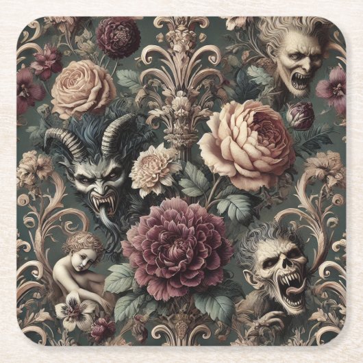 Haunted Harmonics – Gotisch Victoriaans Kartonnen Onderzetters (Voorkant)