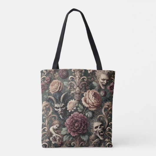 Haunted Harmonics - Gotisch Victoriaans Tote Bag (Achterkant)