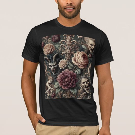 Haunted Harmonics – Gotische Draagbare Kunst T-shirt (Voorkant)