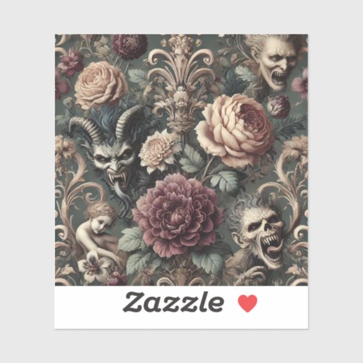 Haunted Harmonics – Gotische Victoriaanse stijl Sticker (Vel)