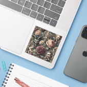 Haunted Harmonics – Gotische Victoriaanse stijl Sticker (Laptop met iPhone)