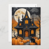 Haunted Harvest Night Feestdagenkaart (Voorkant / Achterkant)