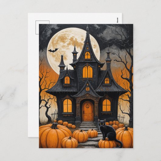 Haunted Harvest Night Feestdagenkaart (Voorkant / Achterkant)