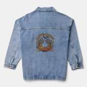 Haunted Harvest Retro Halloween Pumpkin Denim Jacket (Achterkant)