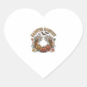 Haunted Harvest Retro Halloween Pumpkin Hart Sticker (Voorkant)