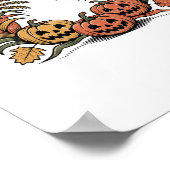 Haunted Harvest Retro Halloween Pumpkin Poster (Hoek)