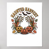Haunted Harvest Retro Halloween Pumpkin Poster (Voorkant)