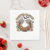 Haunted Harvest Retro Halloween Pumpkin Servet (Insitu)