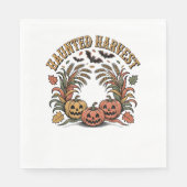 Haunted Harvest Retro Halloween Pumpkin Servet (Voorkant)