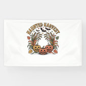 Haunted Harvest Retro Halloween Pumpkin Spandoek (Horizontaal)