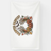 Haunted Harvest Retro Halloween Pumpkin Spandoek (Verticaal)