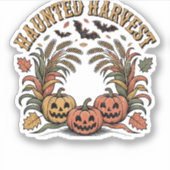 Haunted Harvest Retro Halloween Pumpkin Sticker (Voorkant)