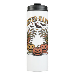 Haunted Harvest Retro Halloween Pumpkin Thermosbeker