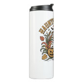 Haunted Harvest Retro Halloween Pumpkin Thermosbeker (Gedraaid links)