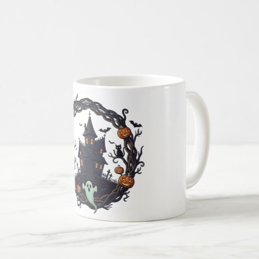👻 "Haunted Haven" Halloween Night Mug  Koffiemok (Voorkant rechts)