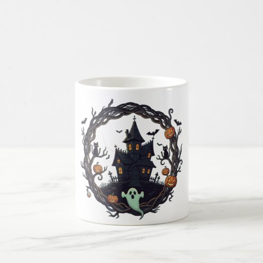 👻 "Haunted Haven" Halloween Night Mug Koffiemok (Center)