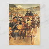 Haunted Hayride Jack O' Lantern Pumpkin Moon Briefkaart (Voorkant)