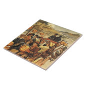 Haunted Hayride Jack O' Lantern Pumpkin Moon Tegeltje (Zijkant)