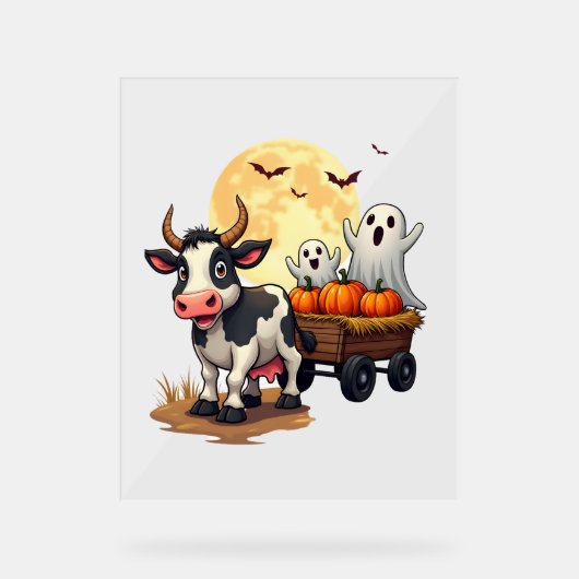 Haunted Hayride Koe Acryl Bord (Voorkant)