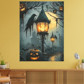 Haunted Hollow – Halloween Night Canvas Afdruk (Insitu (Woonkamer))