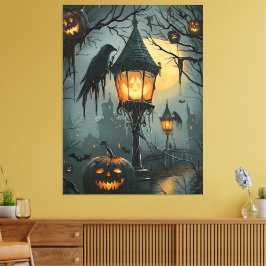 Haunted Hollow – Halloween Night Canvas Afdruk
