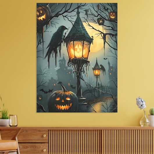 Haunted Hollow – Halloween Night Canvas Afdruk (Insitu (Woonkamer))
