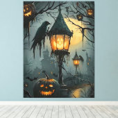Haunted Hollow – Halloween Night Canvas Afdruk (Insitu (Houten vloer))