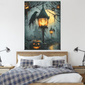Haunted Hollow – Halloween Night Canvas Afdruk (Insitu (Slaapkamer))