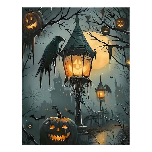 Haunted Hollow – Halloween Night Foto Afdruk (Voorkant)