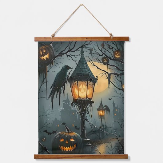 Haunted Hollow – Halloween Night Hangend Wandkleed (Voorkant)