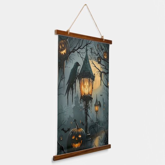 Haunted Hollow – Halloween Night Hangend Wandkleed (Gebogen)