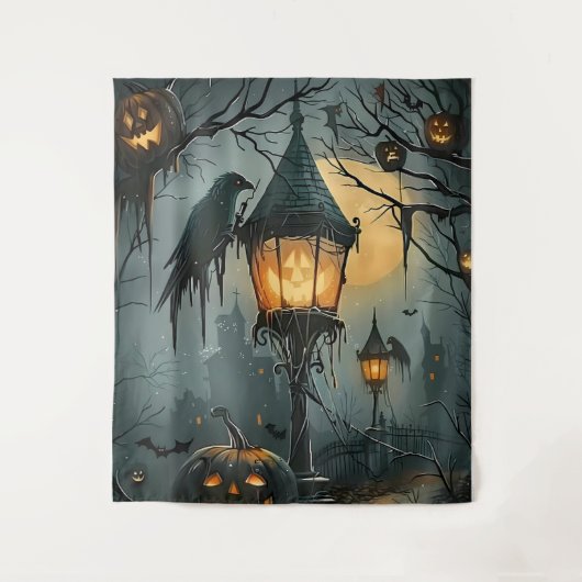 Haunted Hollow – Halloween Night Wandkleed (Voorkant)