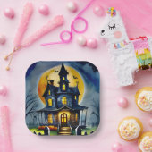 Haunted Hollow & Moon aangekondigd Papieren Bordje (Feest)