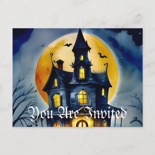 Haunted Hollow & Moon aangekondigd Uitnodiging Briefkaart (Voorkant)