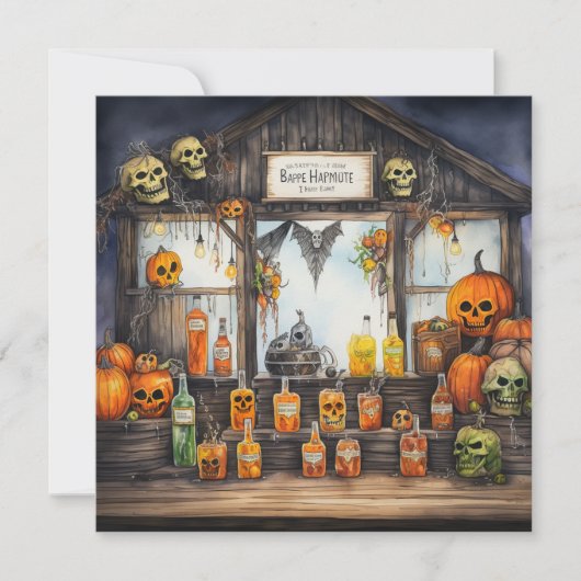 👻🍺 "Haunted Hops & Hors d'oeuvres"🍺 👻 Kaart (Voorkant)