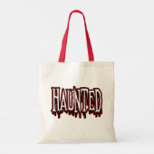 Haunted Horror Drip-typografie Tote Bag (Achterkant)