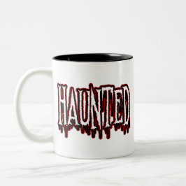 Haunted Horror Drip-typografie Tweekleurige Koffiemok