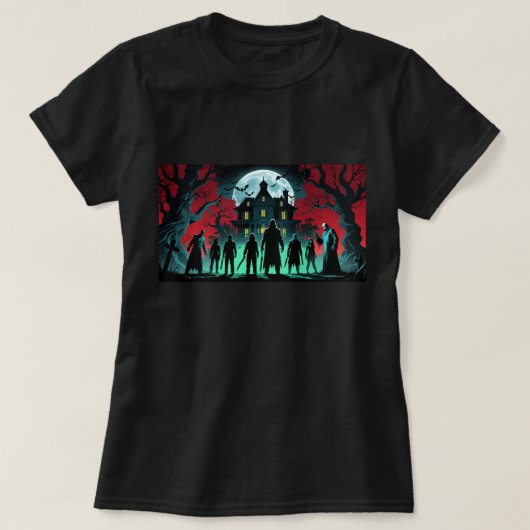 Haunted Horror Icons T-shirt Halloween Night (Design voorkant)