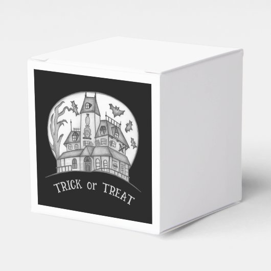 Haunted House and Bats Halloween  Bedankdoosjes (Voorkant Zijde)