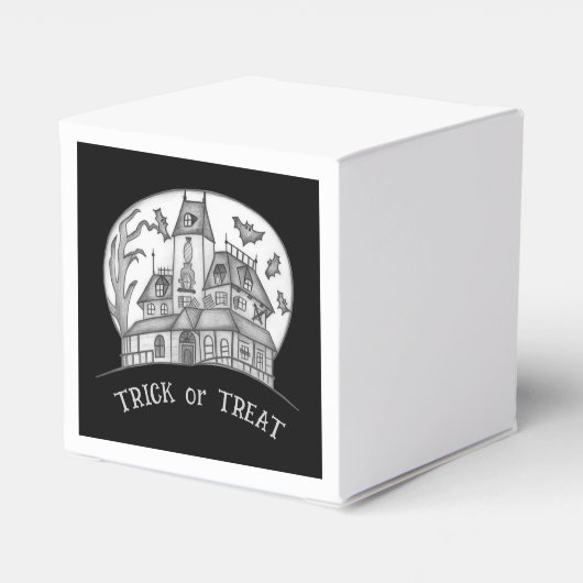 Haunted House and Bats Halloween  Bedankdoosjes (Achterkant)