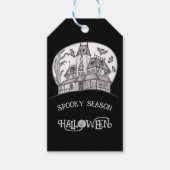 Haunted House and Bats Halloween  Cadeaulabel (Voorkant)
