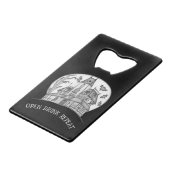 Haunted House and Bats Halloween  Creditkaart Flessenopener (Voorkant Gekanteld)