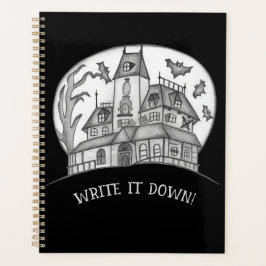 Haunted House and Bats Halloween  Planner