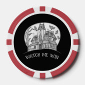 Haunted House and Bats Halloween  Poker Chips (Voorkant)