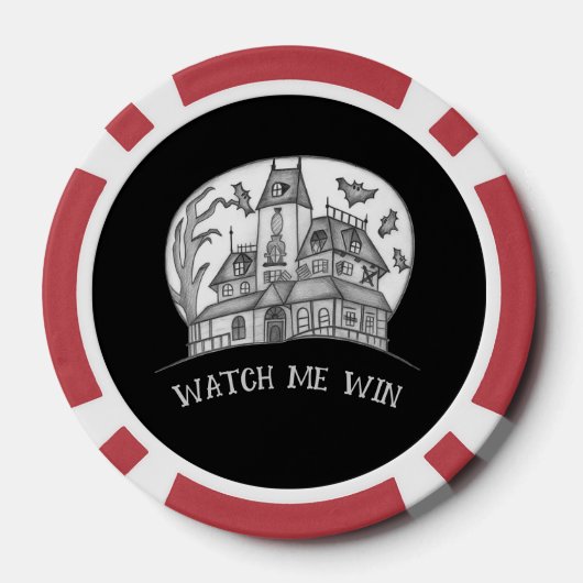 Haunted House and Bats Halloween  Poker Chips (Achterkant)