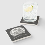 Haunted House and Bats Halloween Stenen Onderzetter (Zijkant)