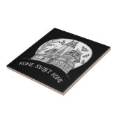 Haunted House and Bats Halloween  Tegeltje (Zijkant)