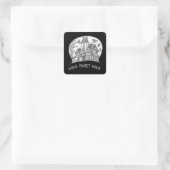 Haunted House and Bats Halloween  Vierkante Sticker (Tas)